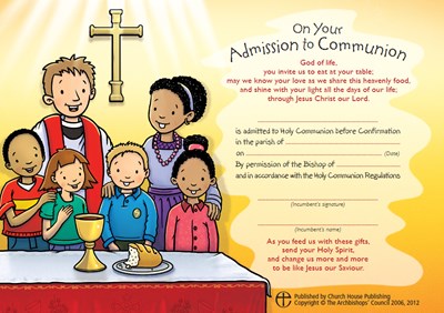 Admission to Communion Certificates (pack of 10)